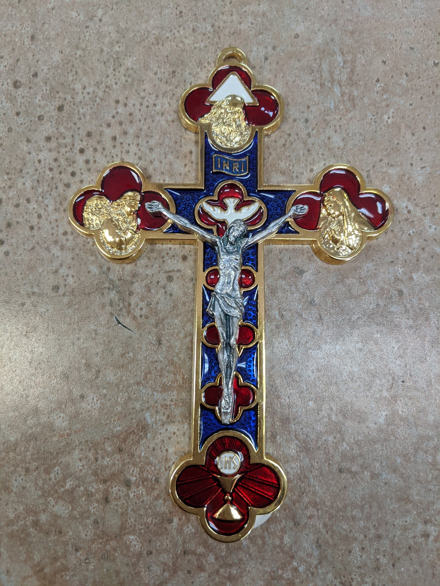 Enamel Trinity Wall Crucifix